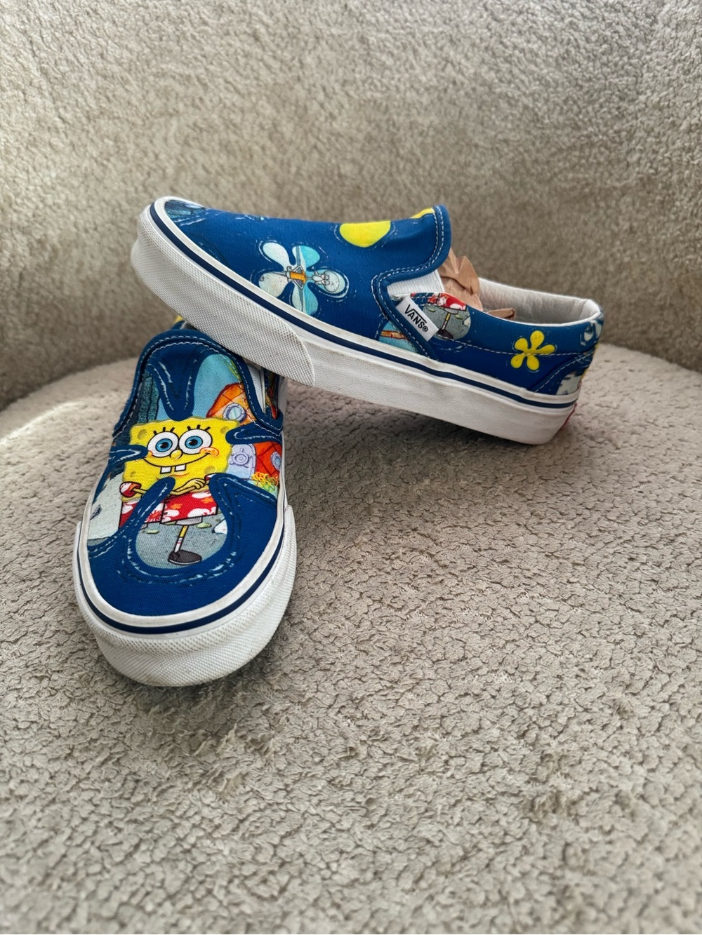 Vans x SpongeBob Aloha Bob Classic Slip On Shoes Blue Mens 4 Womens 5.5